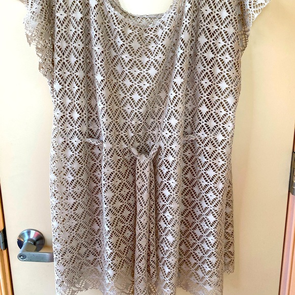 Beige Opened Beach Coverup